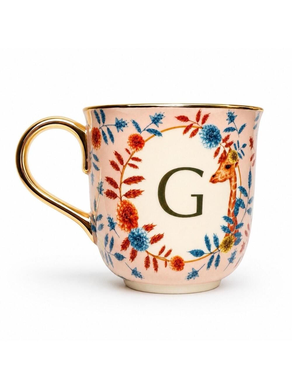 Anthropologie Lou Rota Mug Monogram "G" Giraffe - Gold Handle